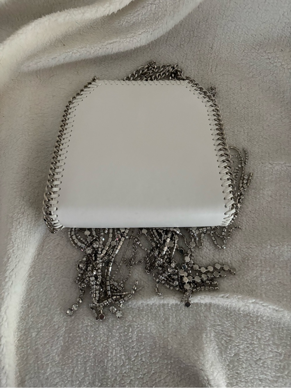 House of Harlow 1960 Silver Crystal Fringe Crossbody - Picture 2 of 2